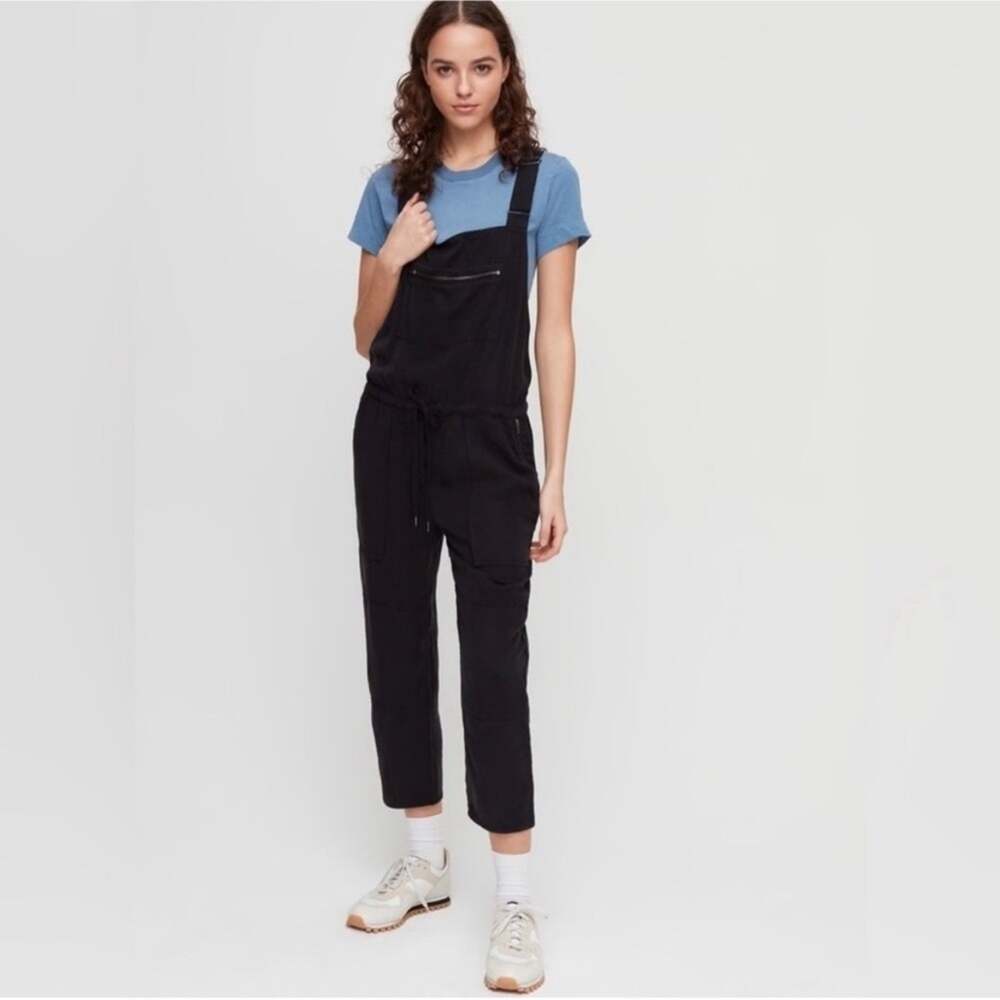 Aritzia Wilfred Free Valletta Overalls Cropped Twill Black Size Small - Picture 12 of 12